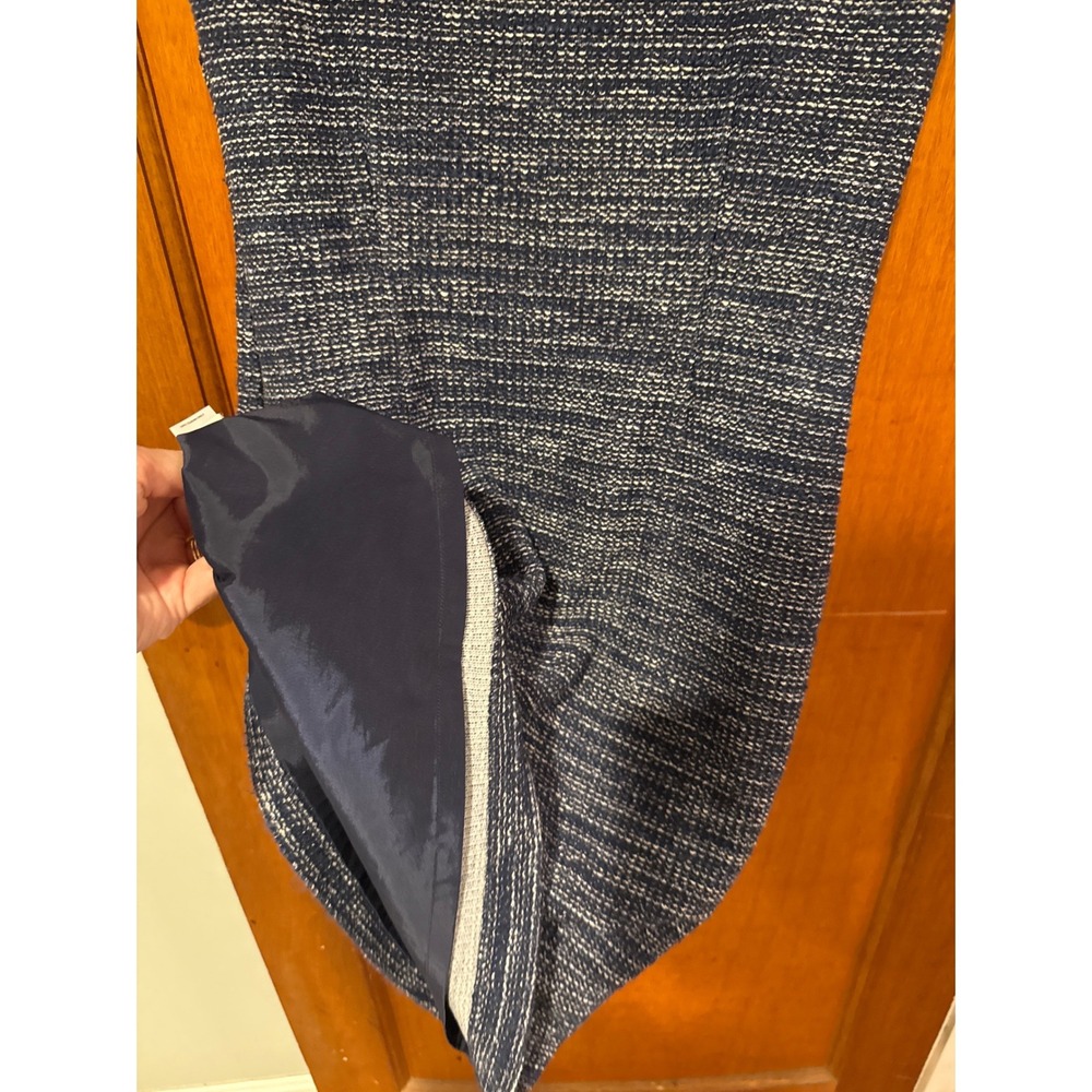 Banana Republic sheath dress 8 navy tweed lined sleeveless Italian cotton blend - Picture 7 of 16